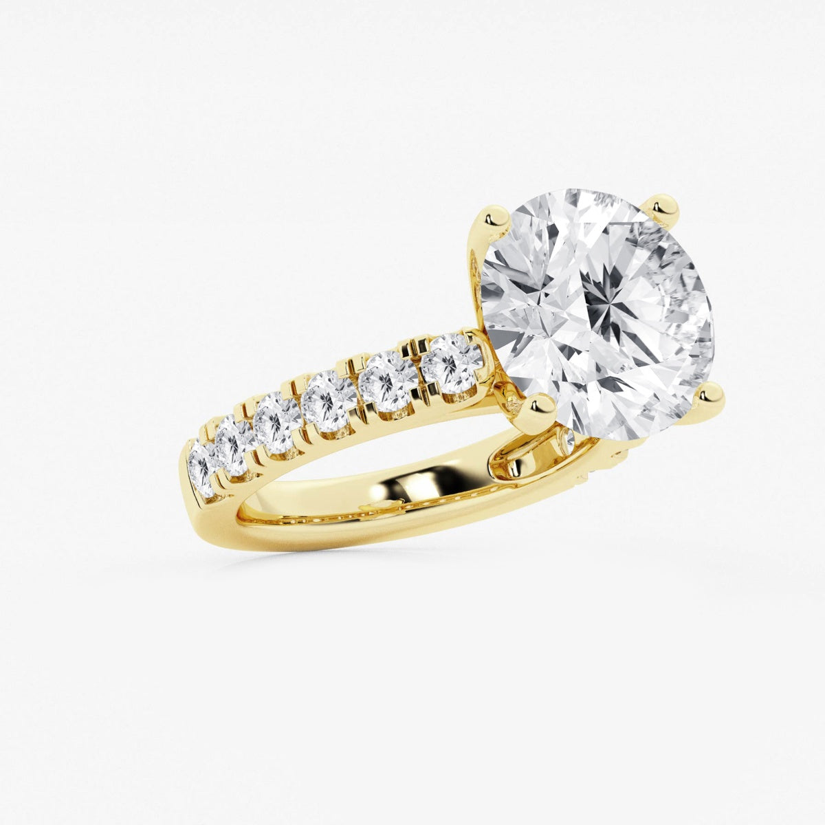 Aurora - Split Prong Side Stones Engagement Ring