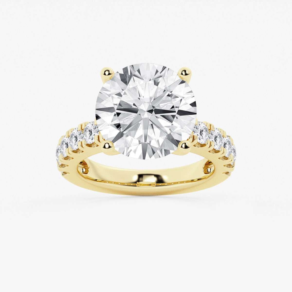 Aurora - Split Prong Side Stones Engagement Ring