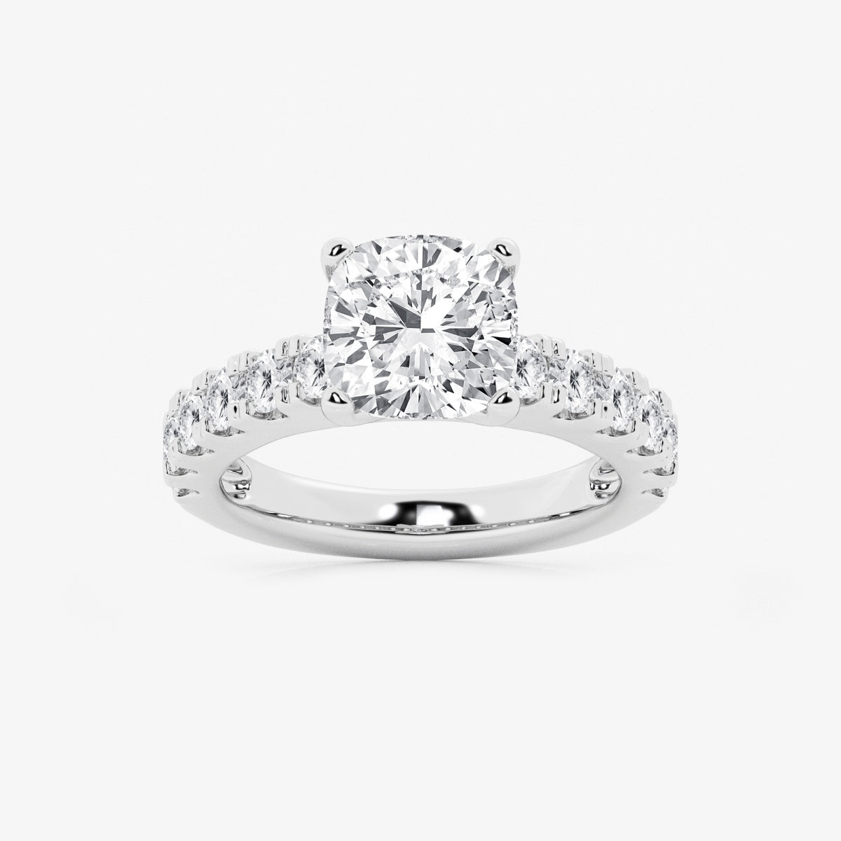 Aurora - Split Prong Side Stones Engagement Ring