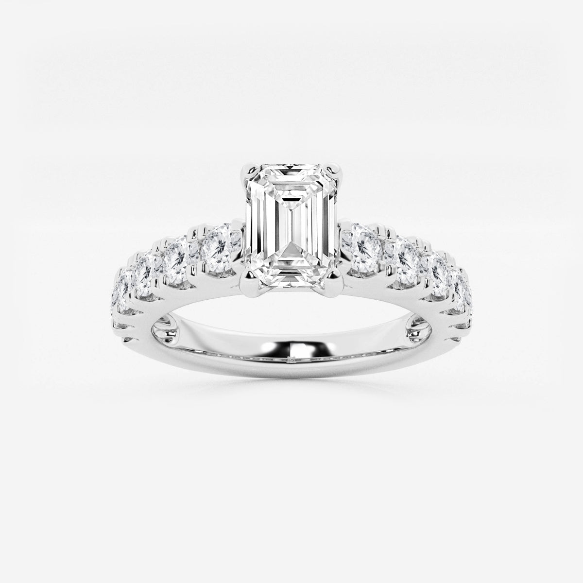 Aurora - Split Prong Side Stones Engagement Ring