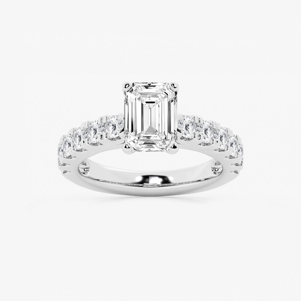 Aurora - Split Prong Side Stones Engagement Ring