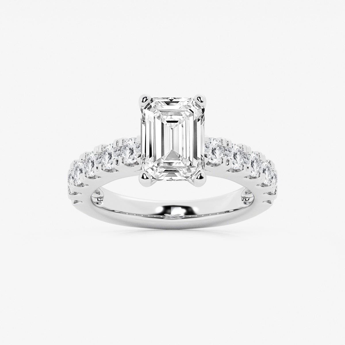 Aurora - Split Prong Side Stones Engagement Ring