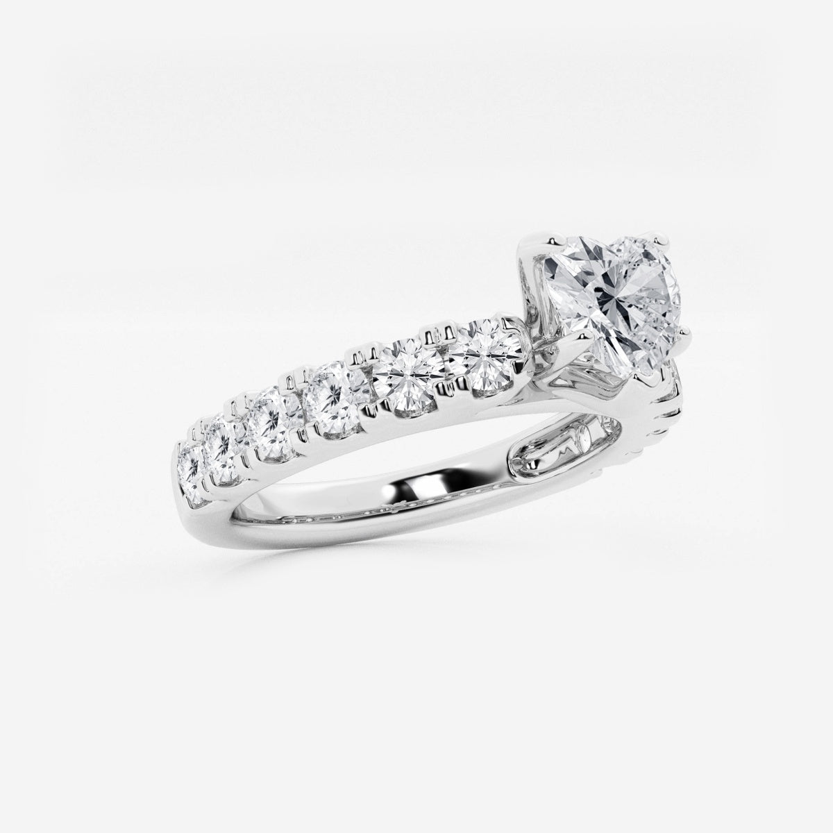 Aurora - Split Prong Side Stones Engagement Ring