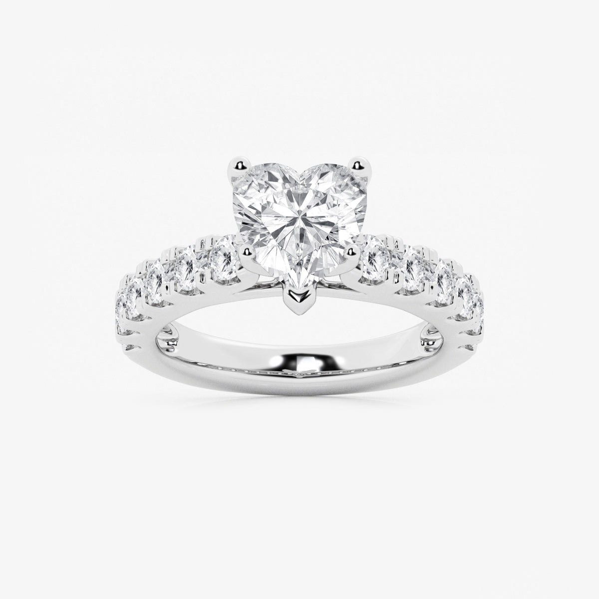 Aurora - Split Prong Side Stones Engagement Ring