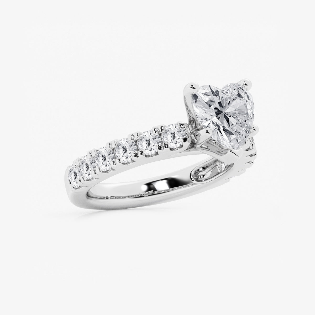 Aurora - Split Prong Side Stones Engagement Ring