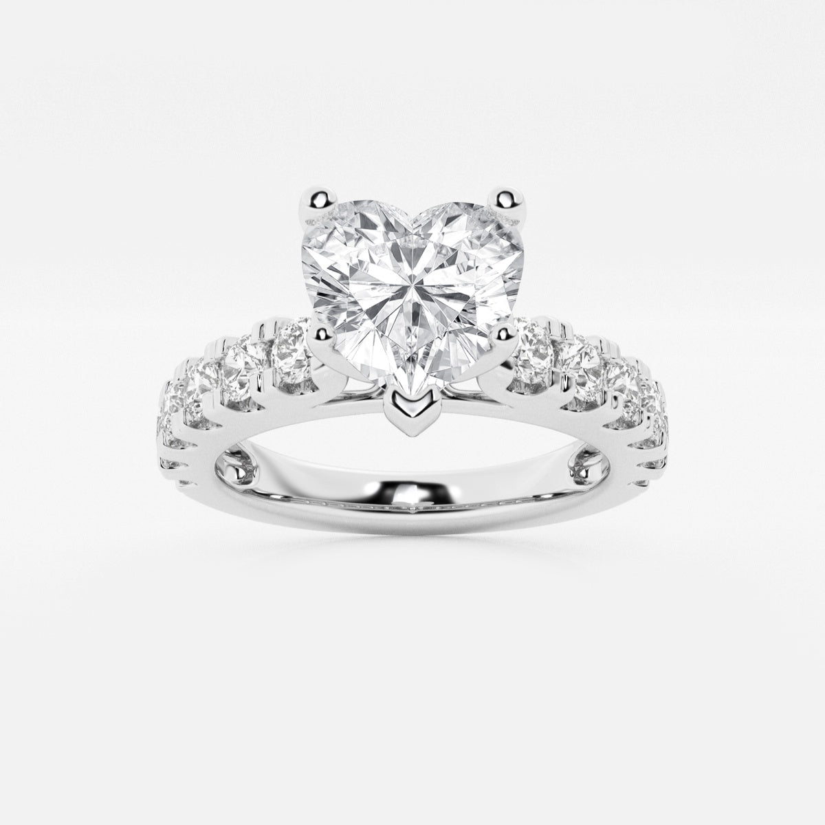 Aurora - Split Prong Side Stones Engagement Ring