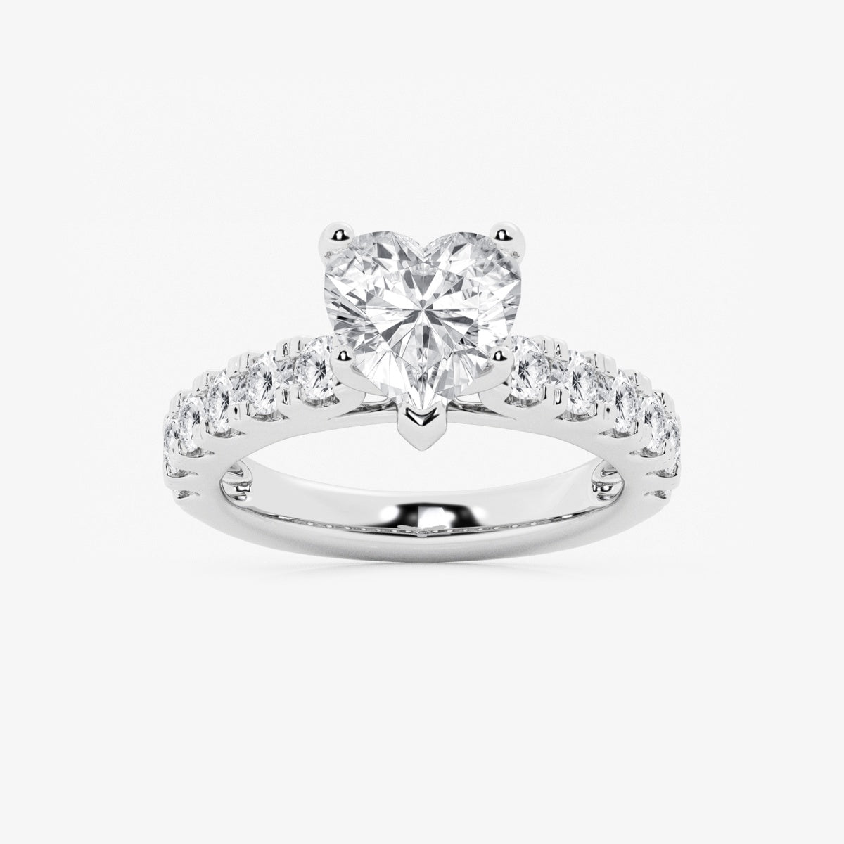 Aurora - Split Prong Side Stones Engagement Ring