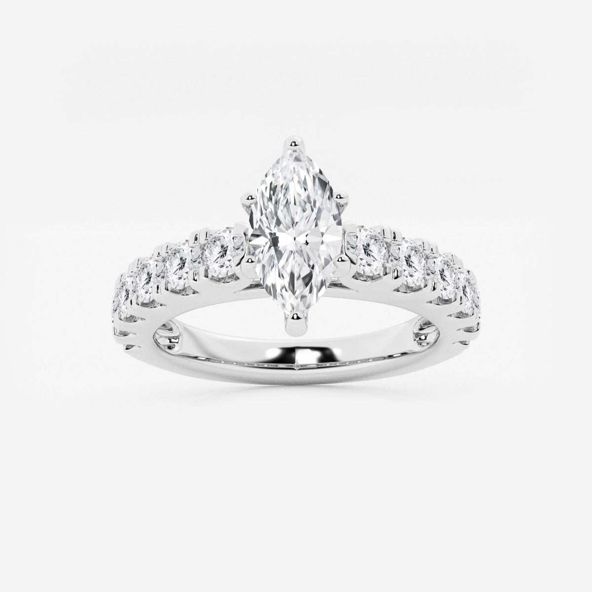 Aurora - Split Prong Side Stones Engagement Ring