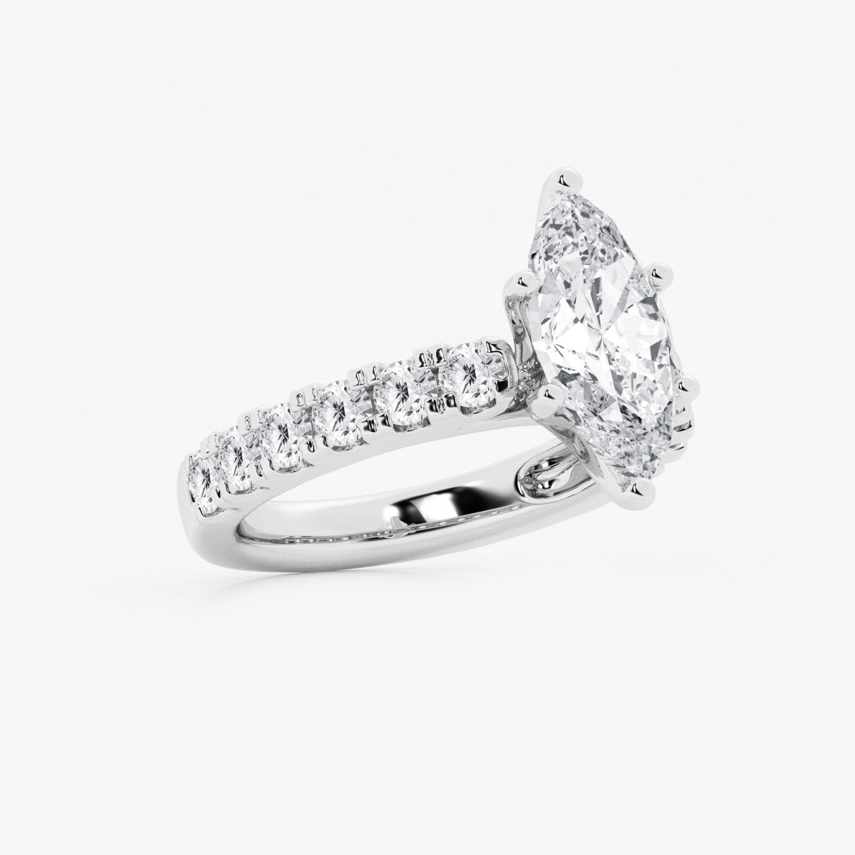 Aurora - Split Prong Side Stones Engagement Ring