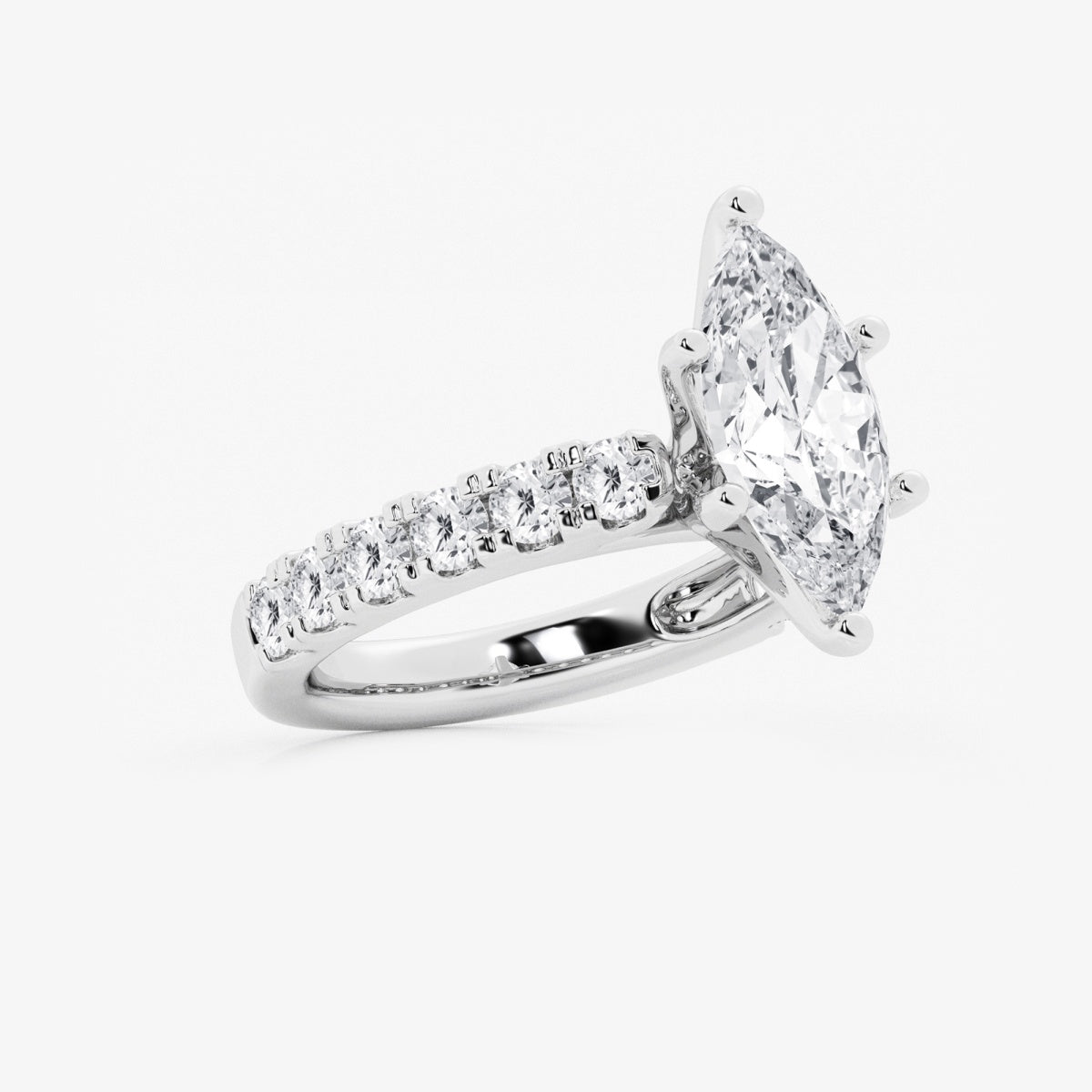 Aurora - Split Prong Side Stones Engagement Ring