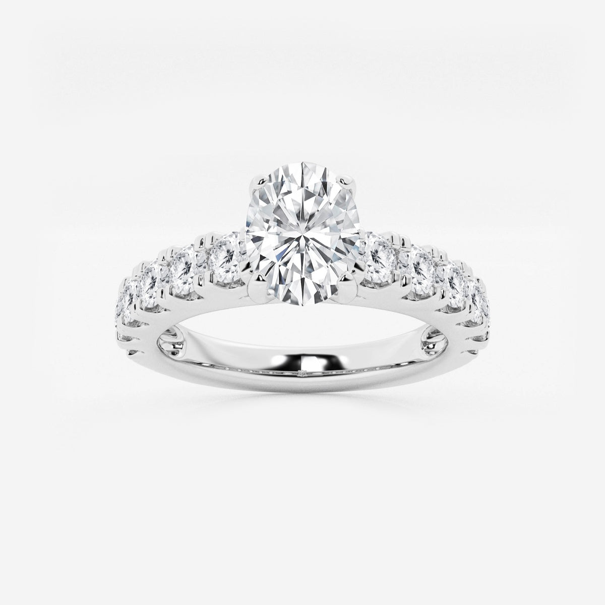 Aurora - Split Prong Side Stones Engagement Ring