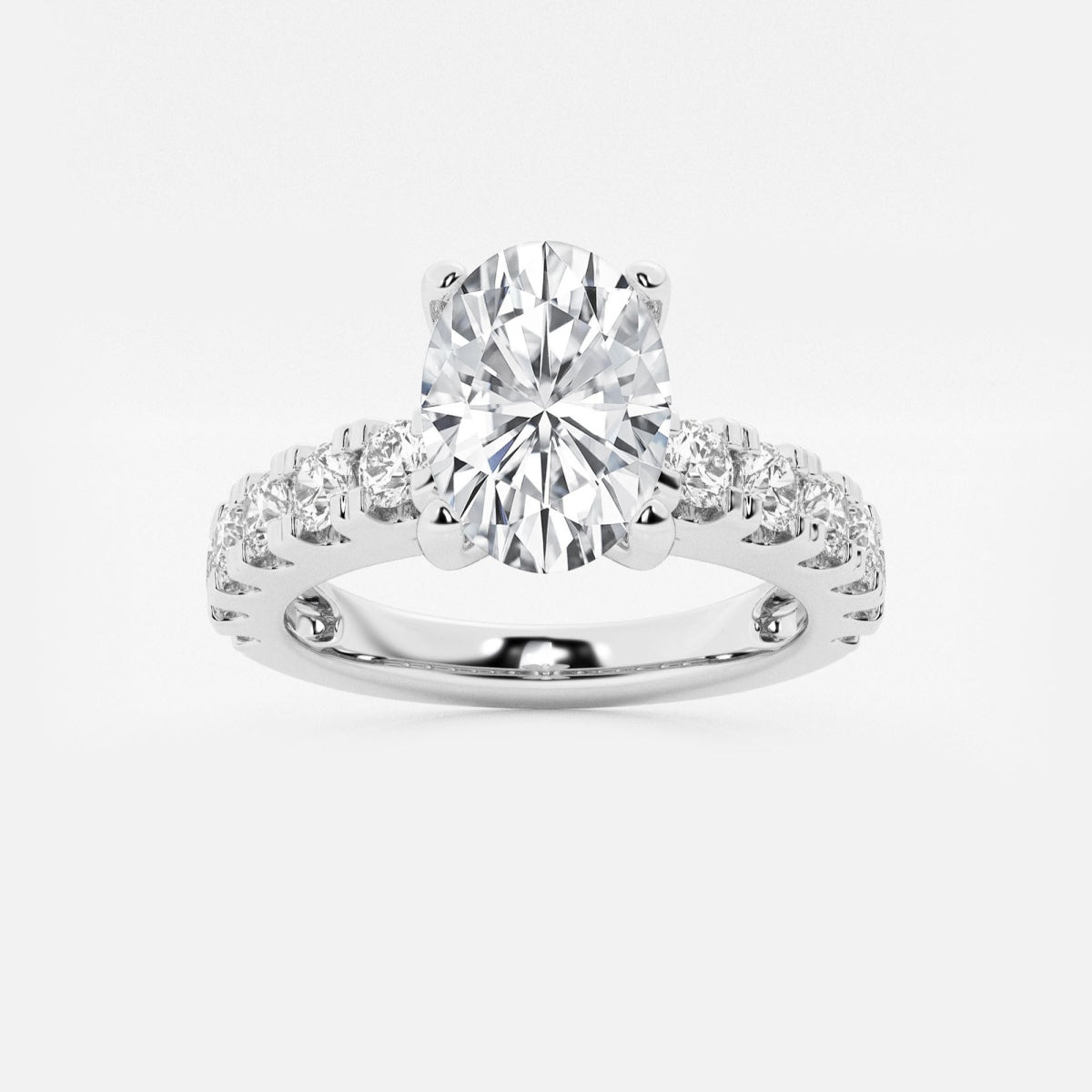 Aurora - Split Prong Side Stones Engagement Ring