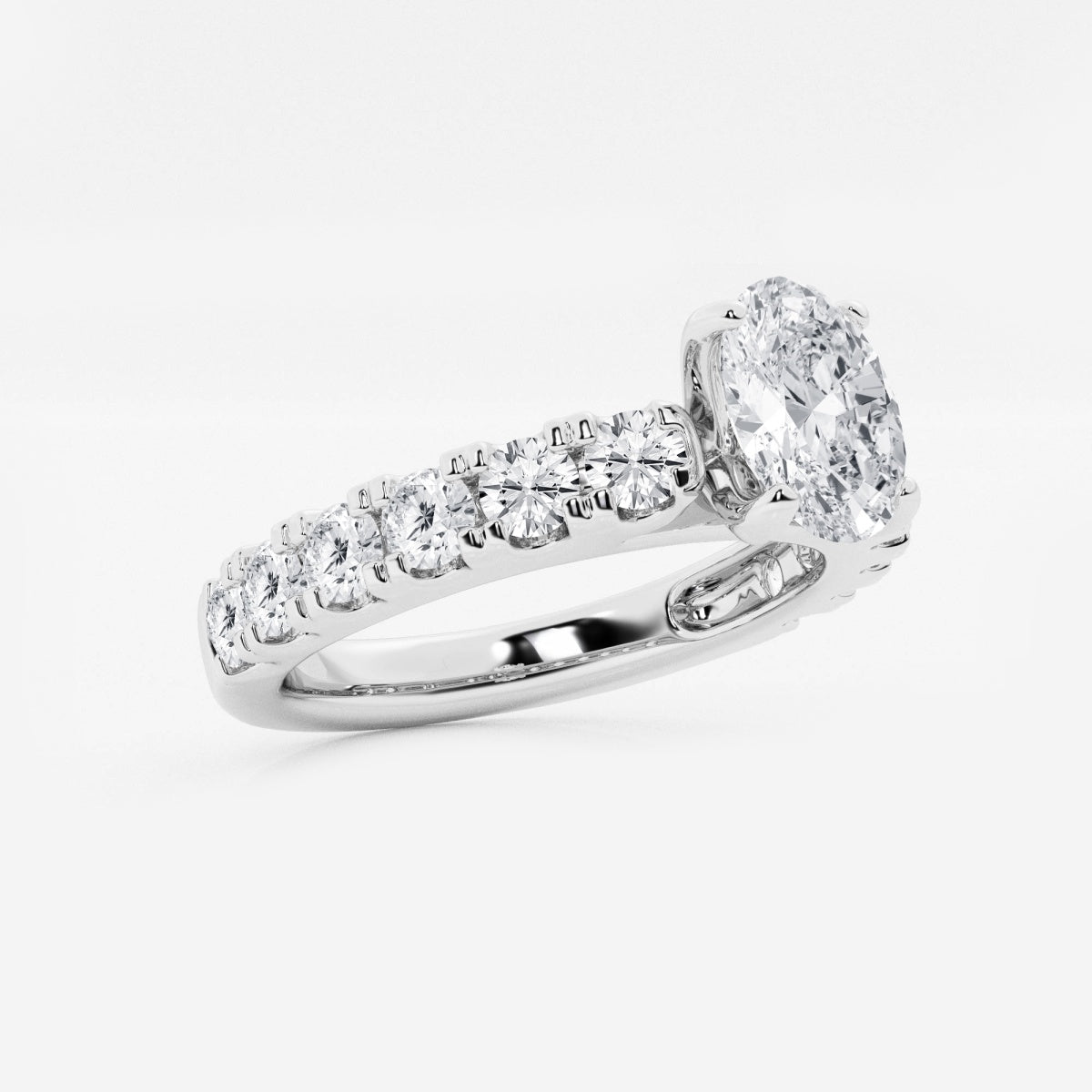 Aurora - Split Prong Side Stones Engagement Ring