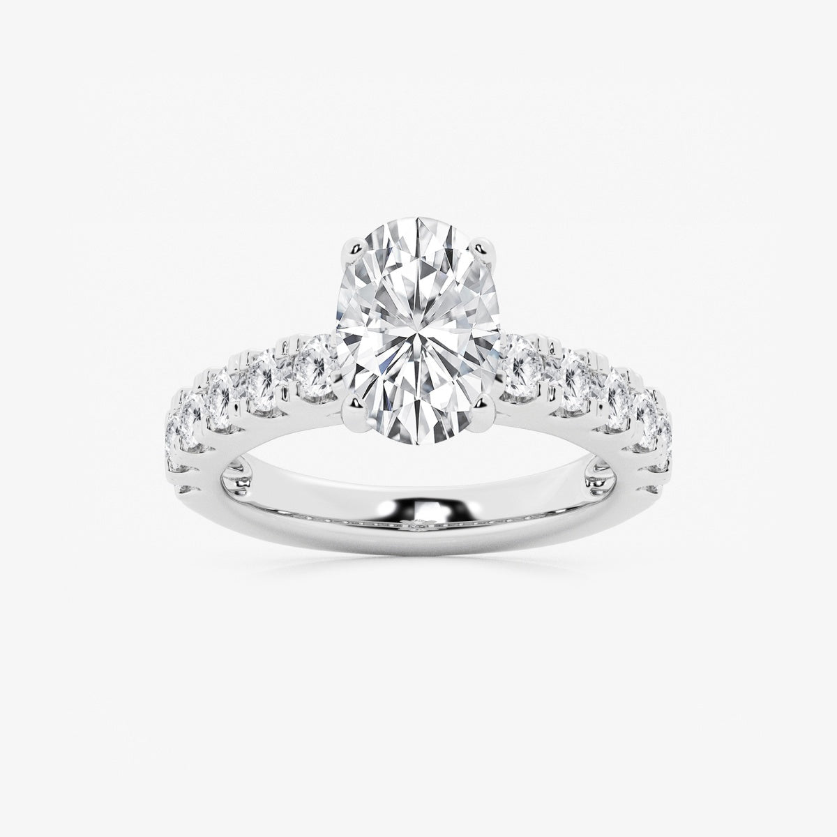 Aurora - Split Prong Side Stones Engagement Ring