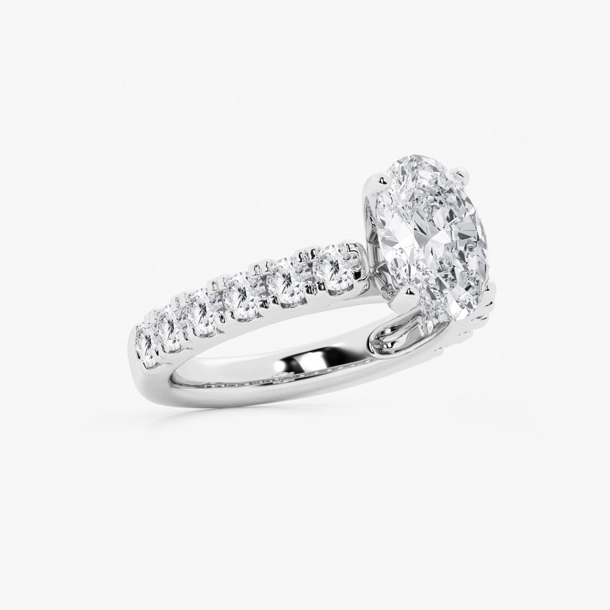 Aurora - Split Prong Side Stones Engagement Ring