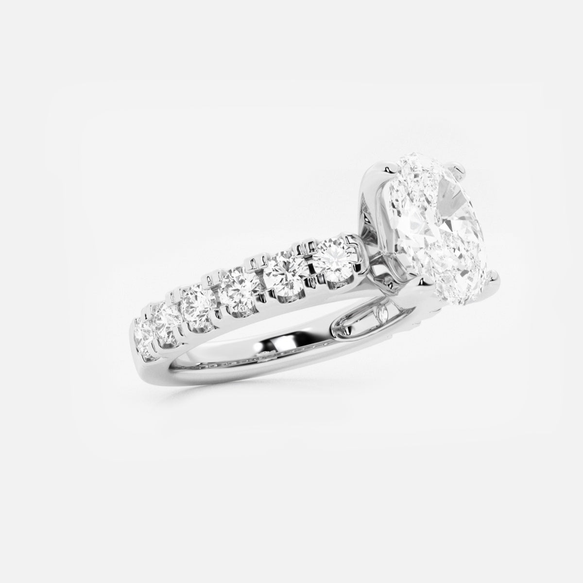 Aurora - Split Prong Side Stones Engagement Ring