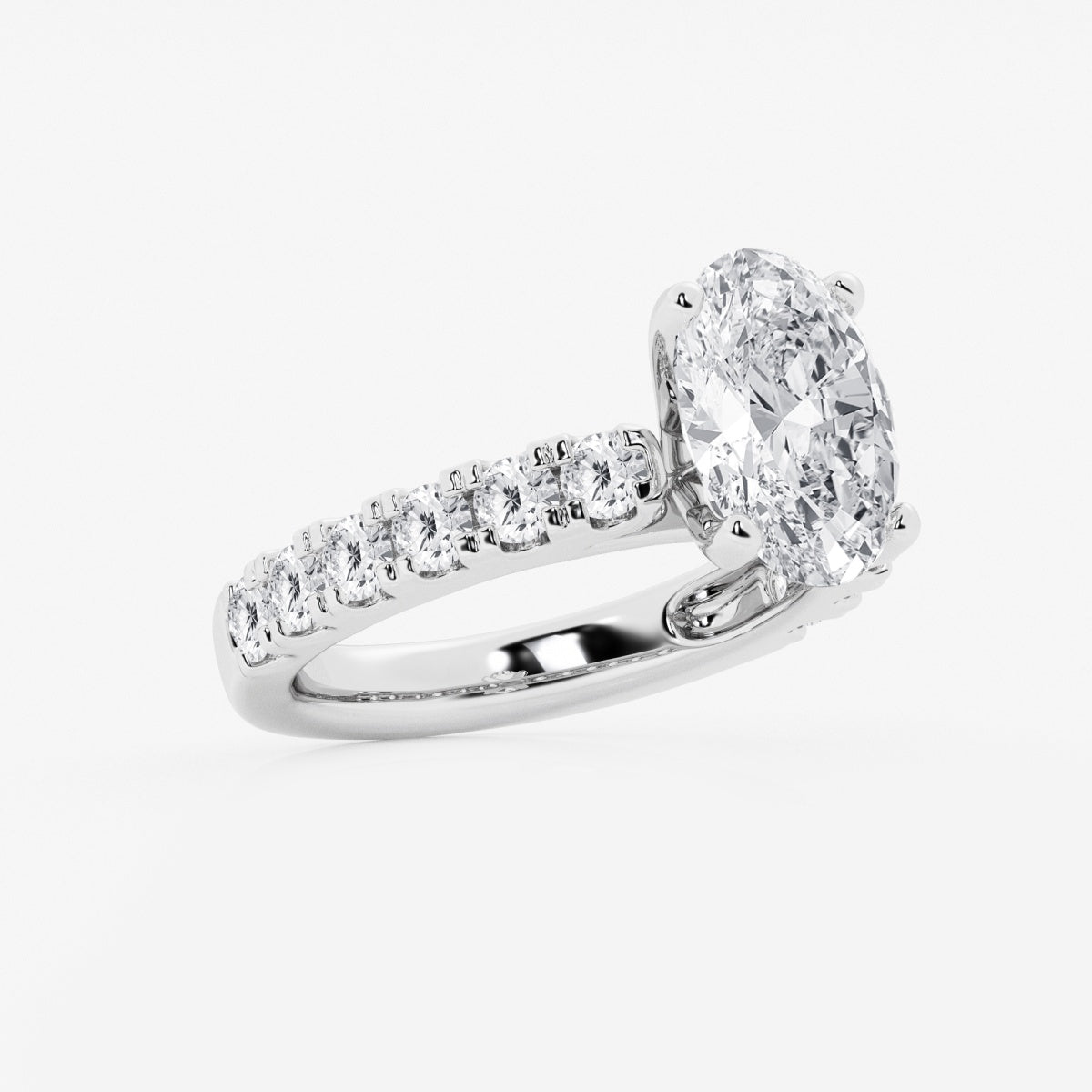 Aurora - Split Prong Side Stones Engagement Ring