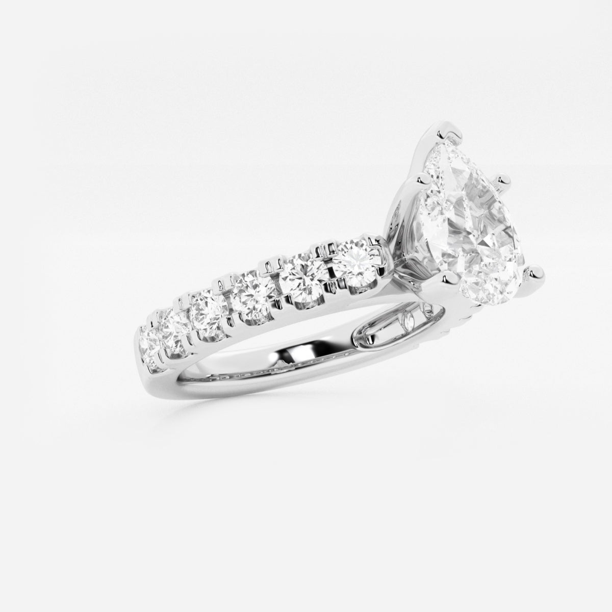 Aurora - Split Prong Side Stones Engagement Ring