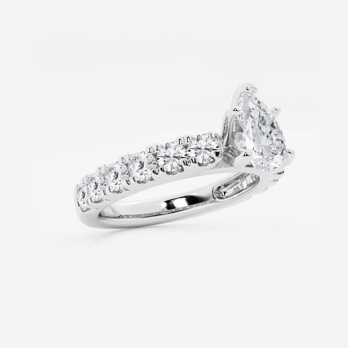 Aurora - Split Prong Side Stones Engagement Ring