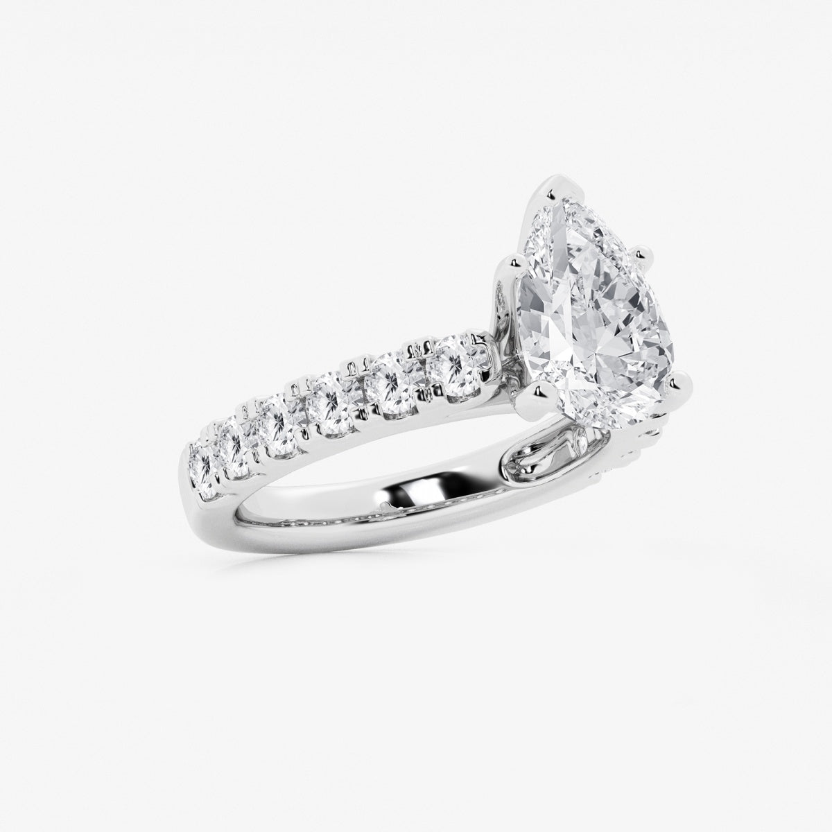 Aurora - Split Prong Side Stones Engagement Ring