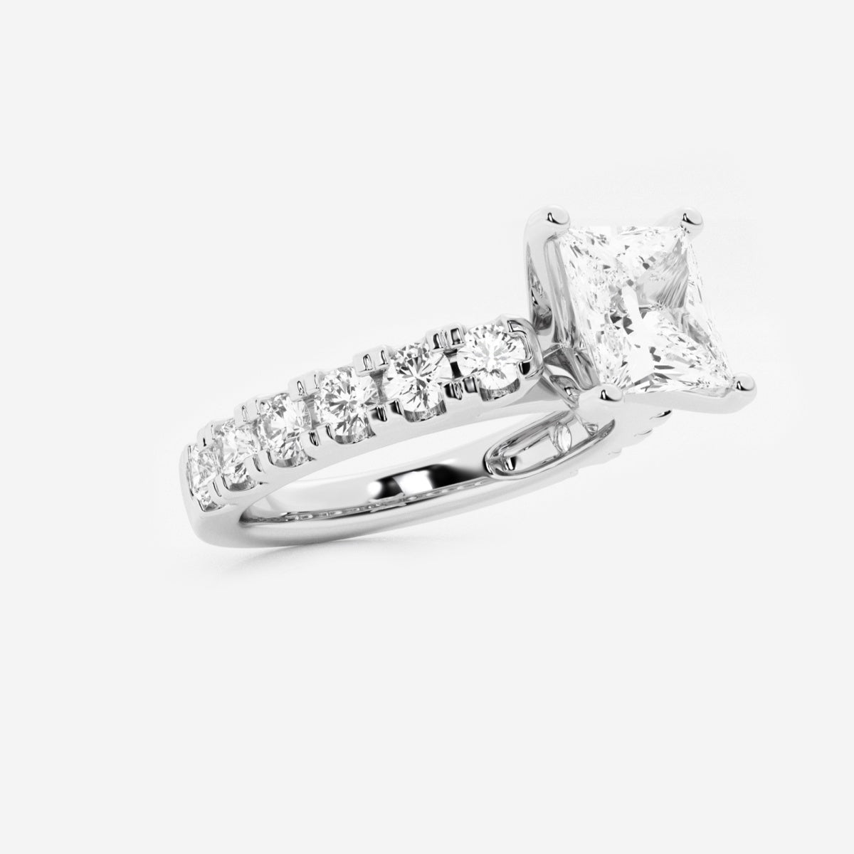 Aurora - Split Prong Side Stones Engagement Ring