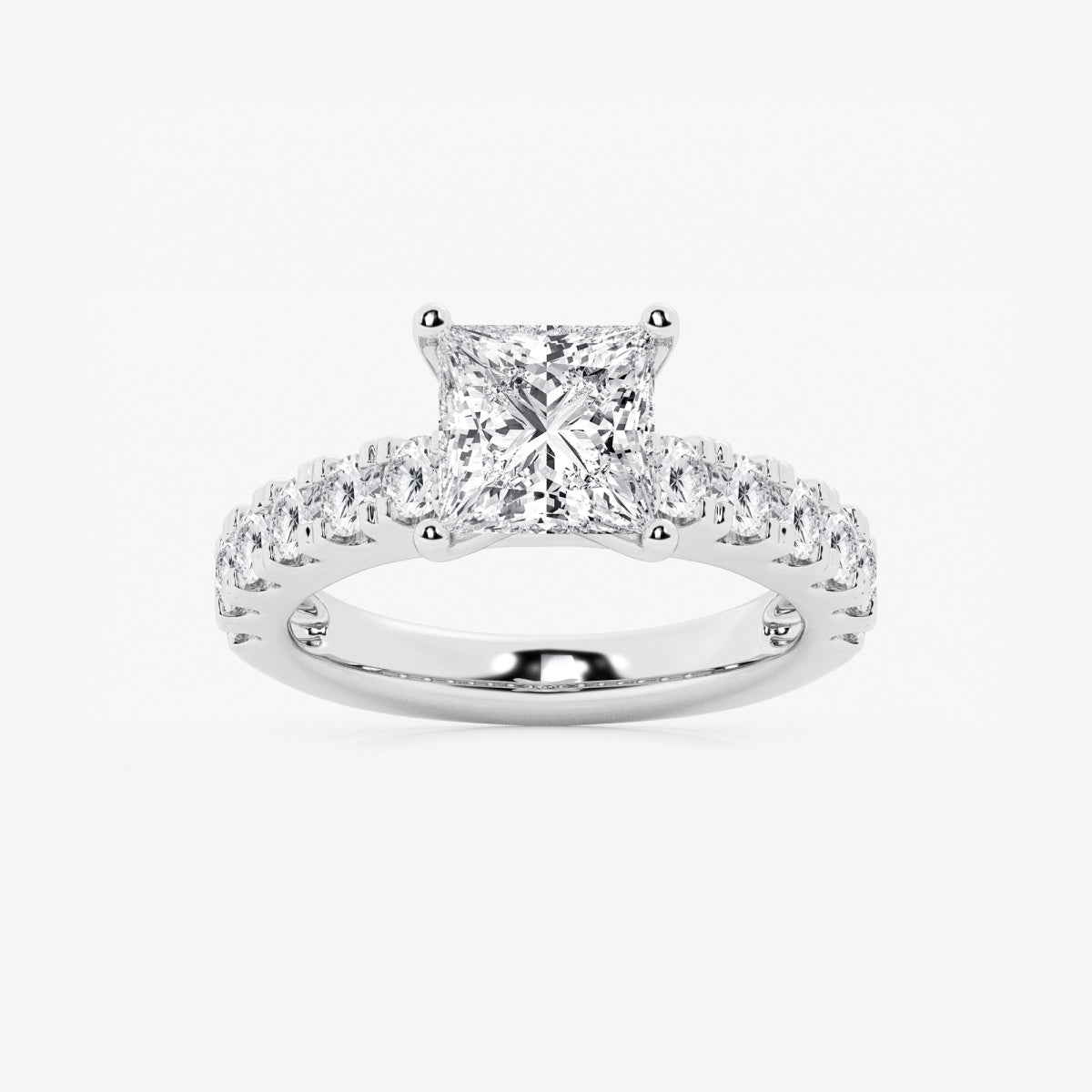 Aurora - Split Prong Side Stones Engagement Ring