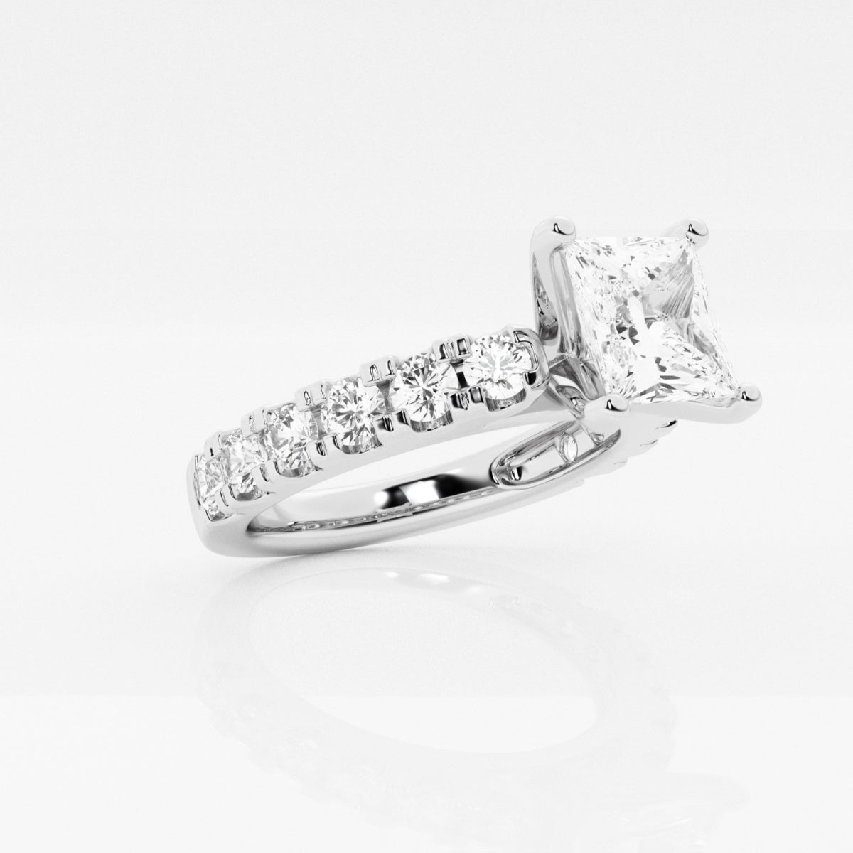 Aurora - Split Prong Side Stones Engagement Ring