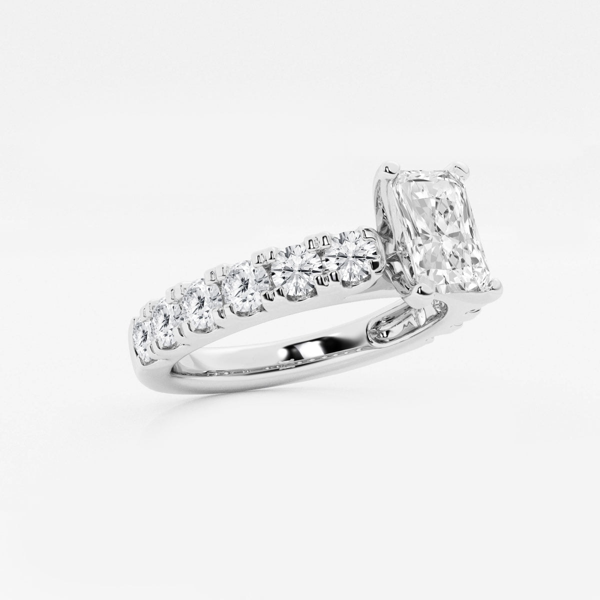 Aurora - Split Prong Side Stones Engagement Ring