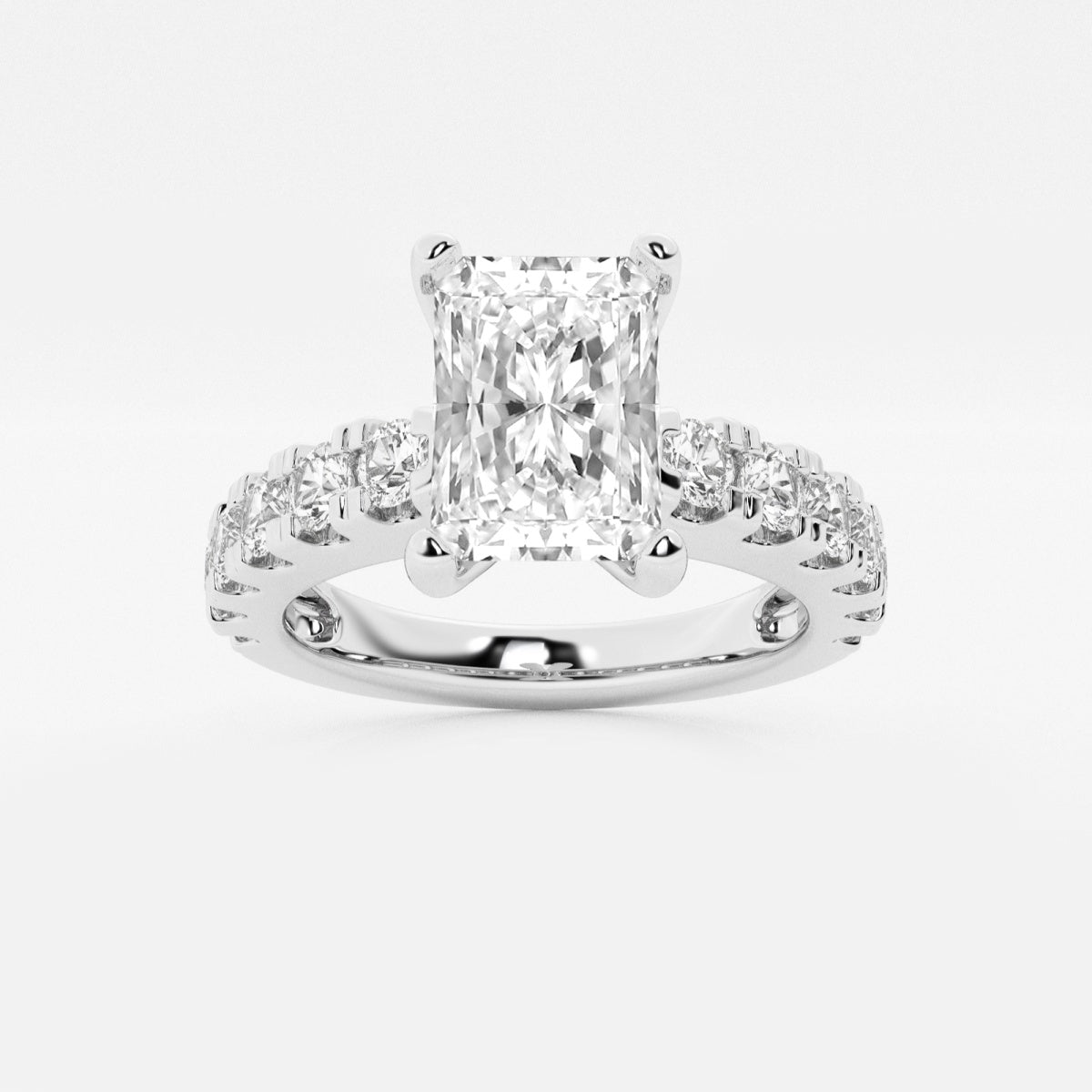 Aurora - Split Prong Side Stones Engagement Ring