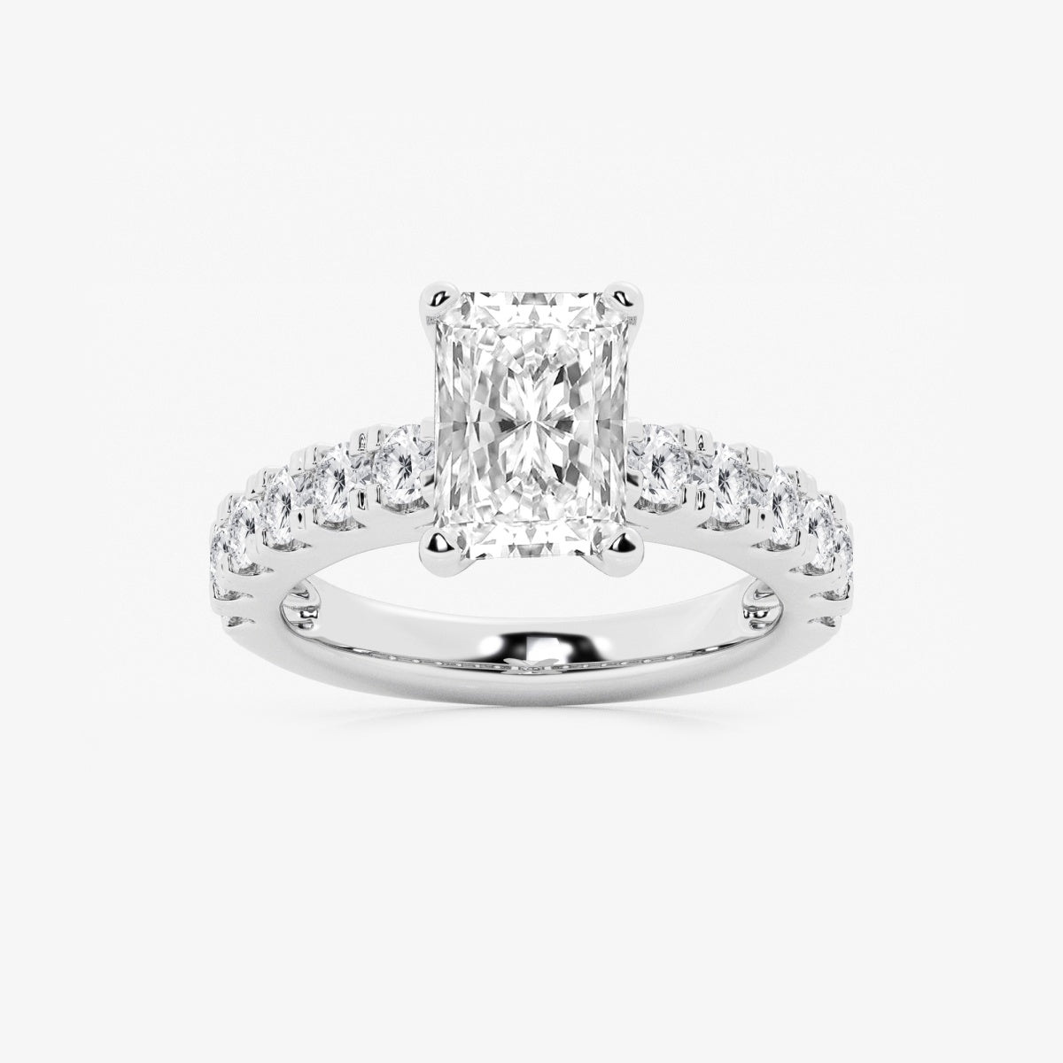 Aurora - Split Prong Side Stones Engagement Ring