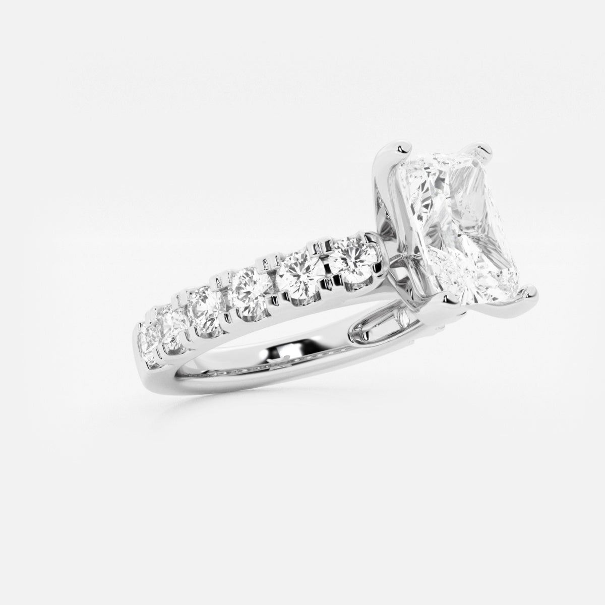 Aurora - Split Prong Side Stones Engagement Ring