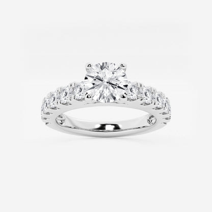 Aurora - Split Prong Side Stones Engagement Ring