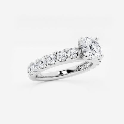 Aurora - Split Prong Side Stones Engagement Ring