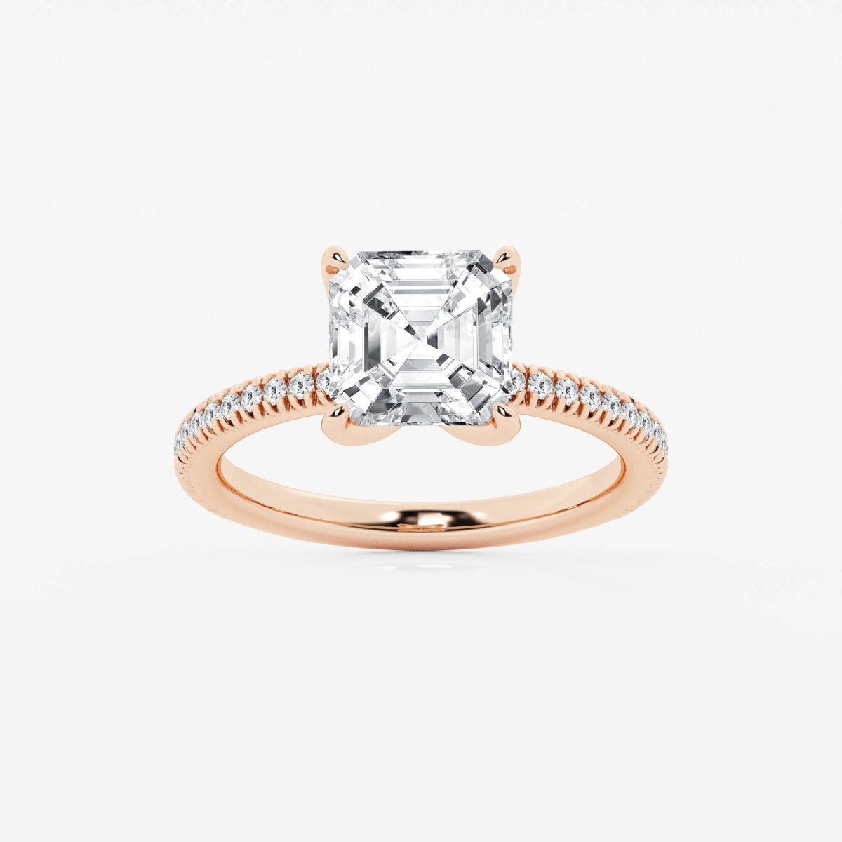 Camila - Scalloped Pave Design Engagement Ring