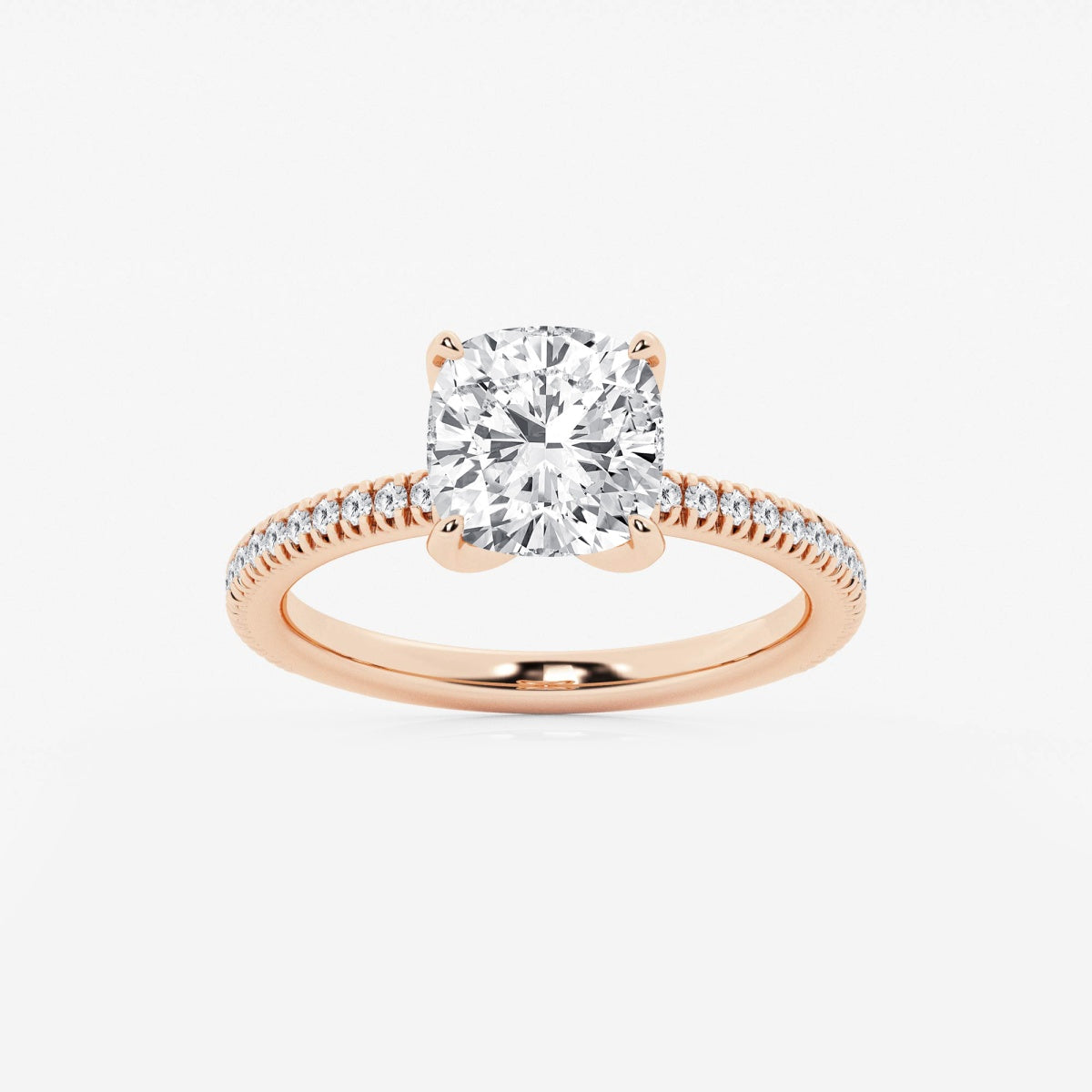 Camila - Scalloped Pave Design Engagement Ring