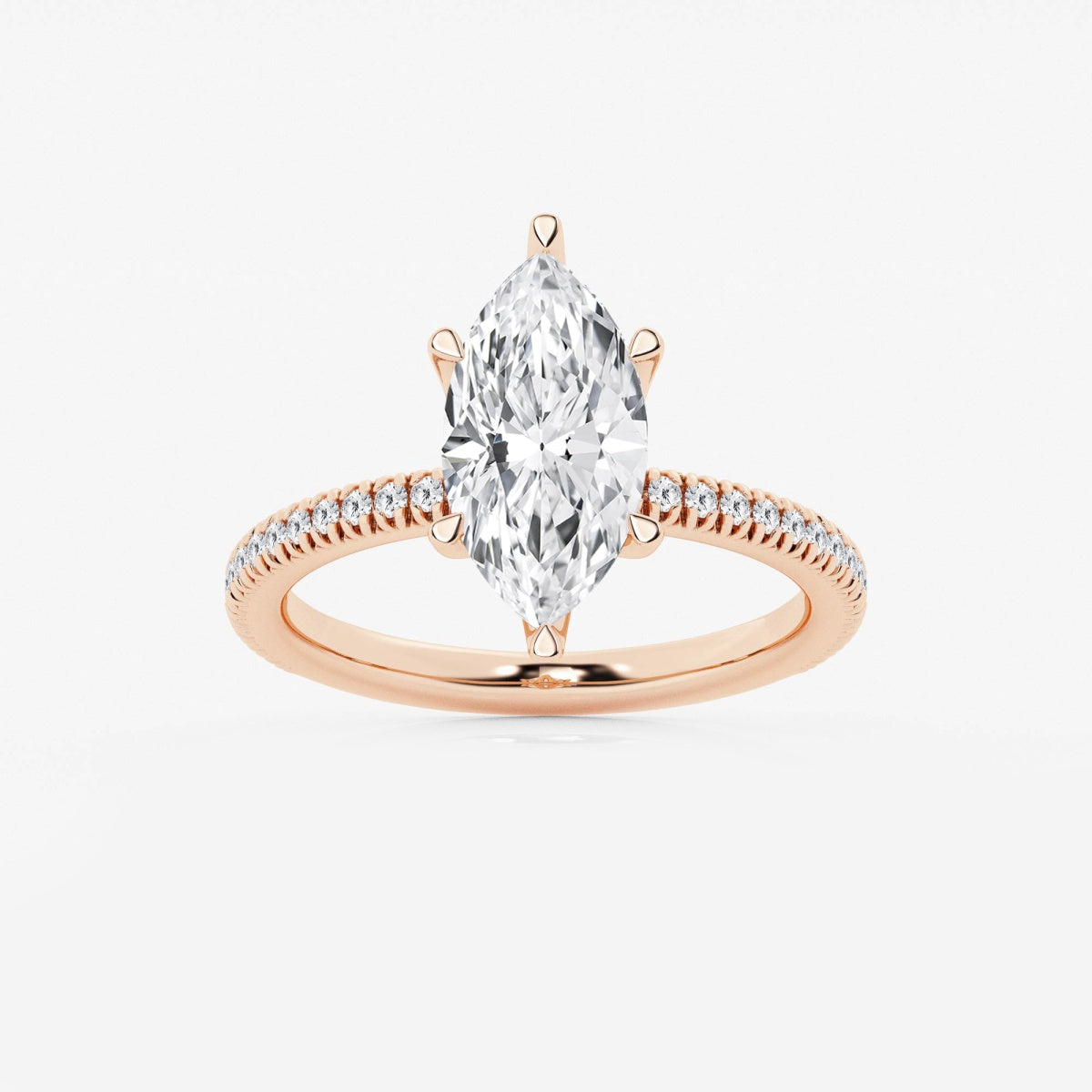 Camila - Scalloped Pave Design Engagement Ring