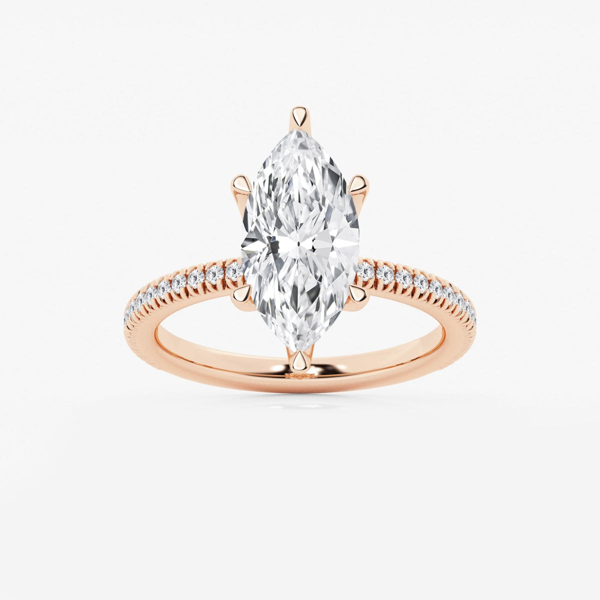 Camila - Scalloped Pave Design Engagement Ring