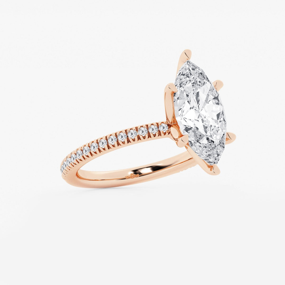 Camila - Scalloped Pave Design Engagement Ring