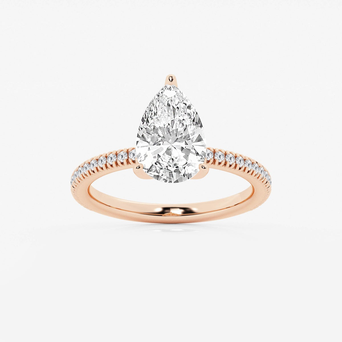 Camila - Scalloped Pave Design Engagement Ring