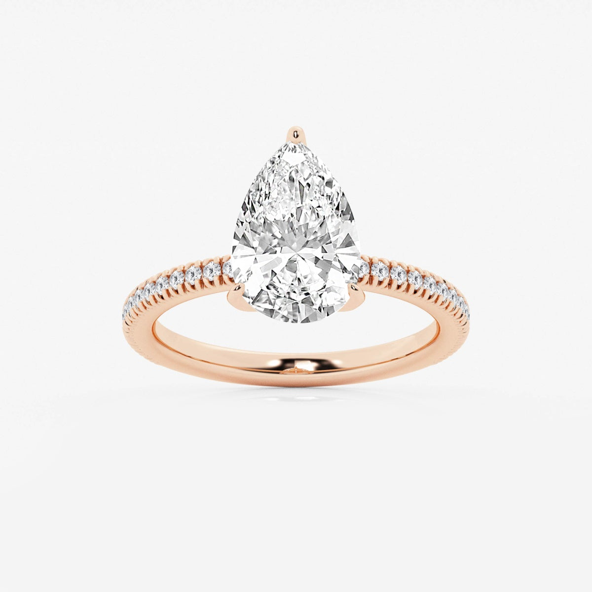 Camila - Scalloped Pave Design Engagement Ring