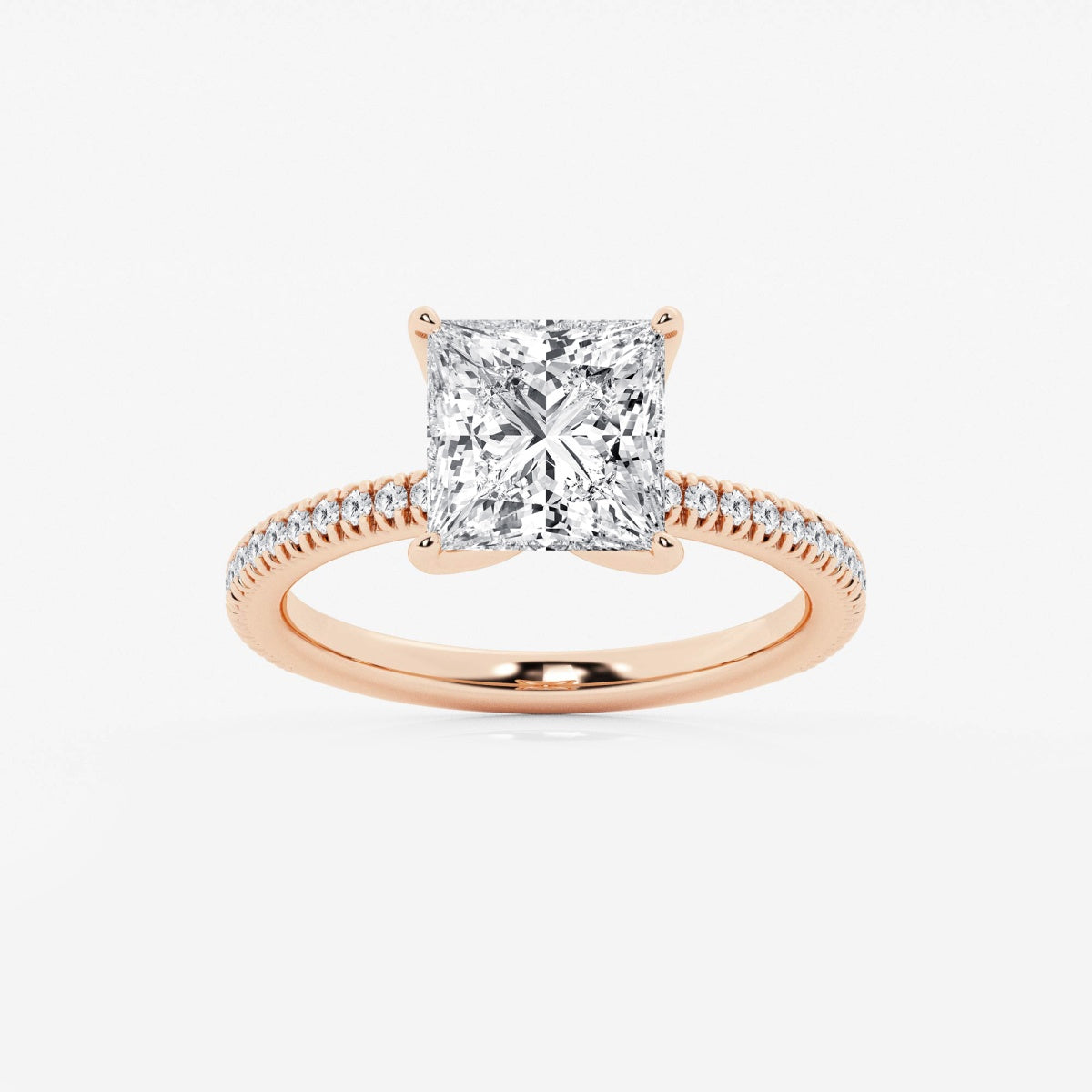 Camila - Scalloped Pave Design Engagement Ring