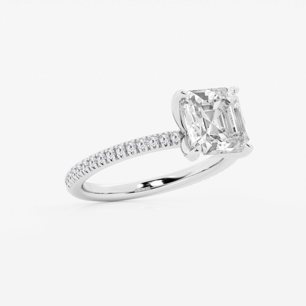 Camila - Scalloped Pave Design Engagement Ring