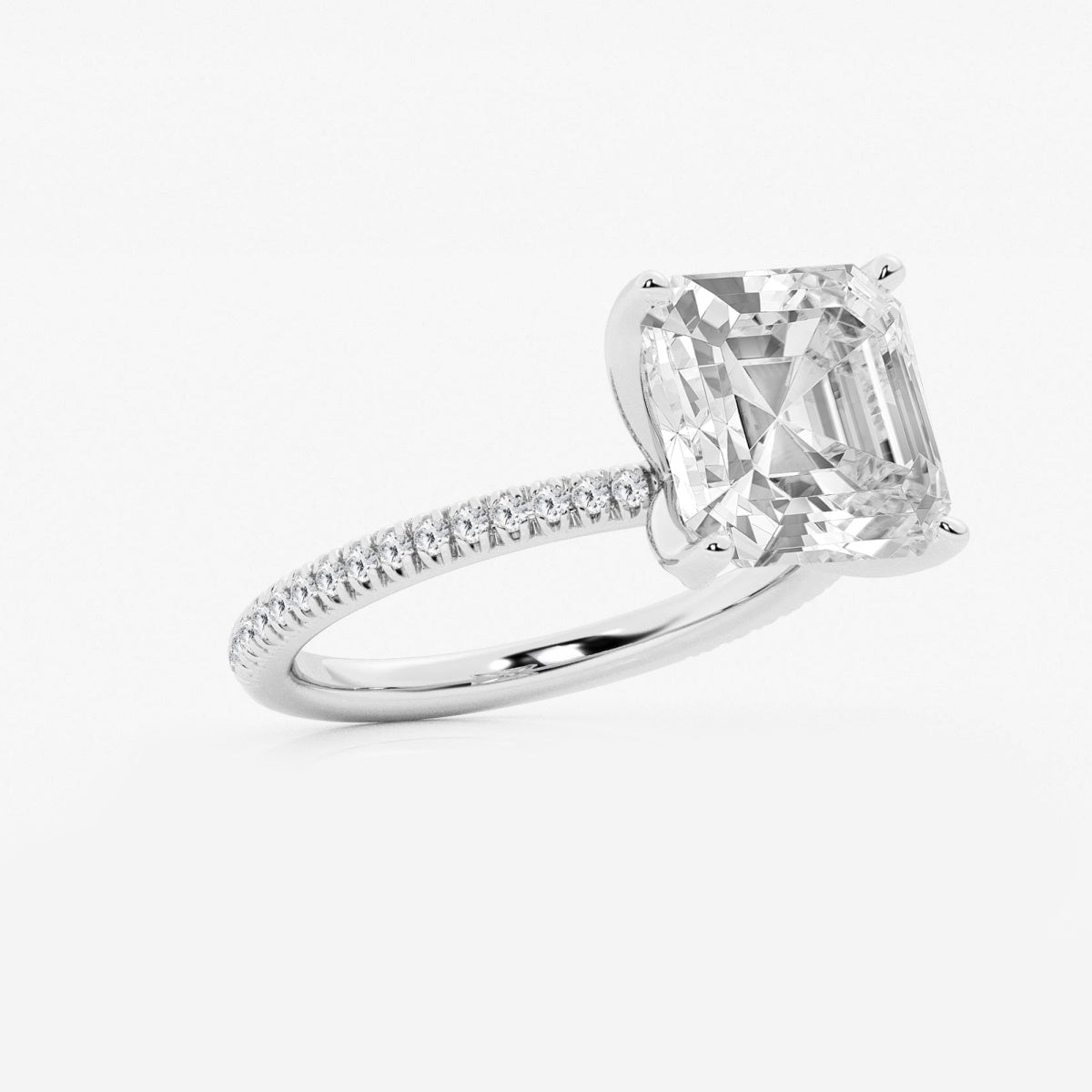 Camila - Scalloped Pave Design Engagement Ring