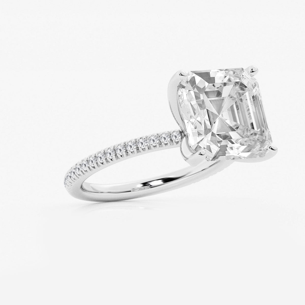 Camila - Scalloped Pave Design Engagement Ring