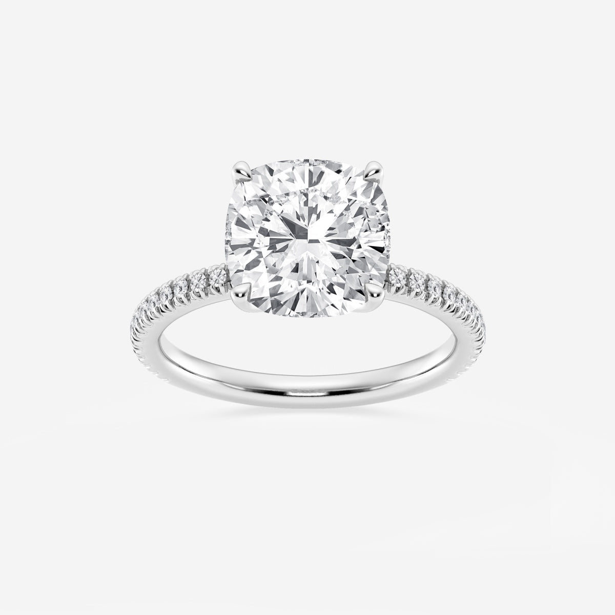 Camila - Scalloped Pave Design Engagement Ring