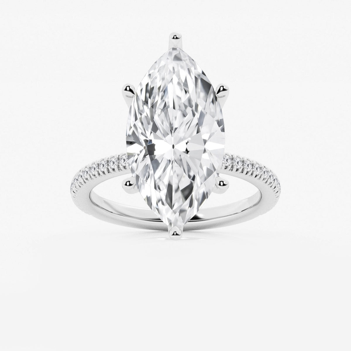 Camila - Scalloped Pave Design Engagement Ring