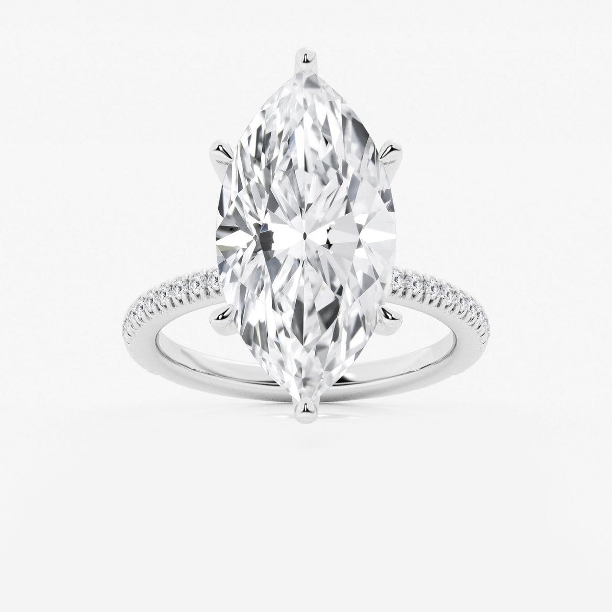 Camila - Scalloped Pave Design Engagement Ring