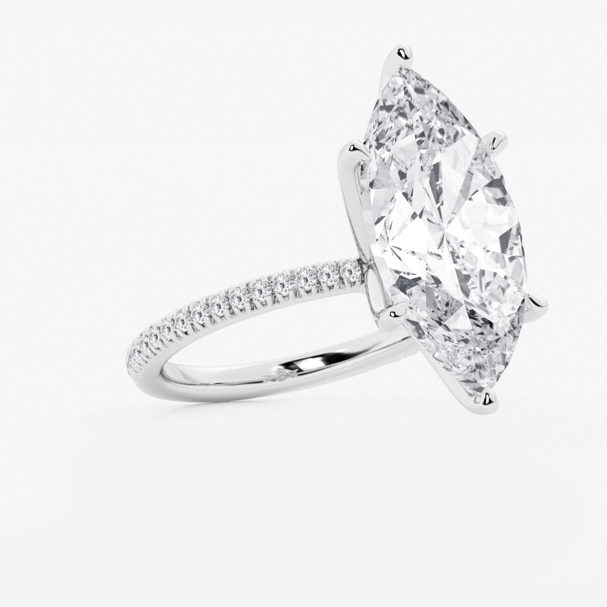 Camila - Scalloped Pave Design Engagement Ring