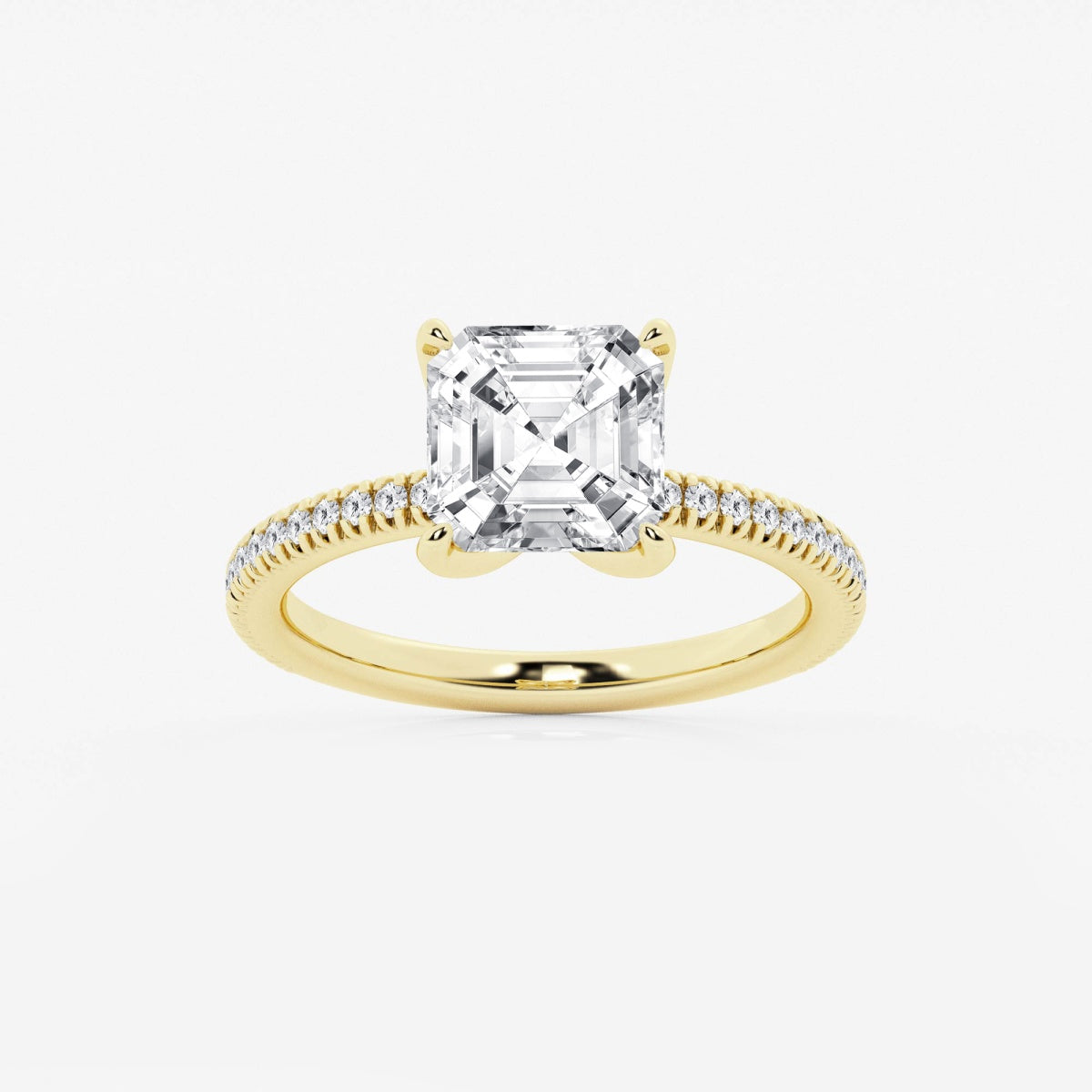 Camila - Scalloped Pave Design Engagement Ring