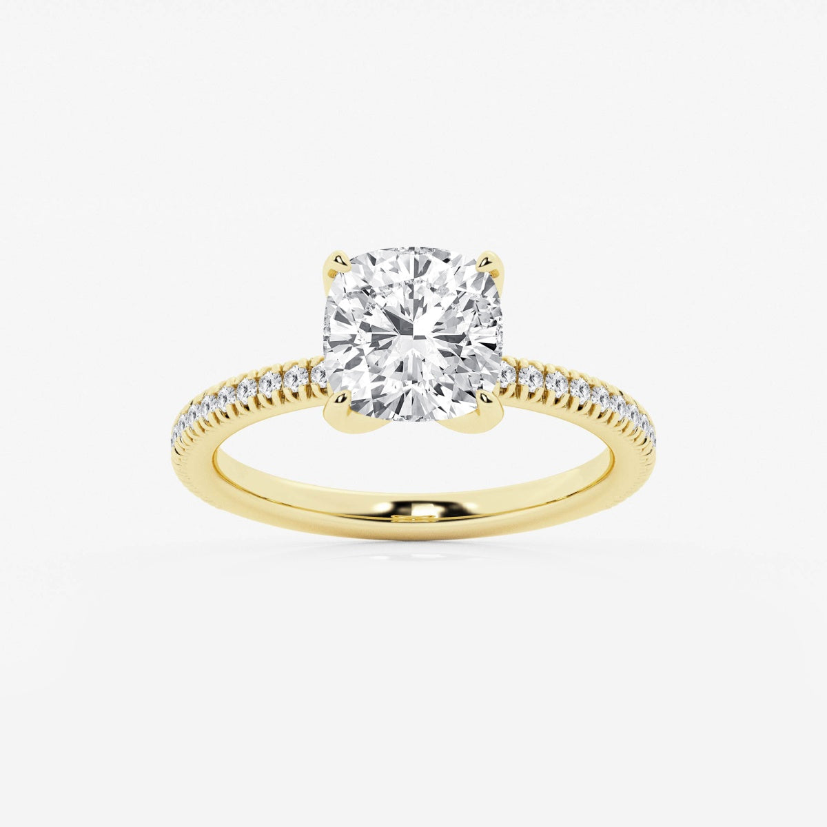 Camila - Scalloped Pave Design Engagement Ring